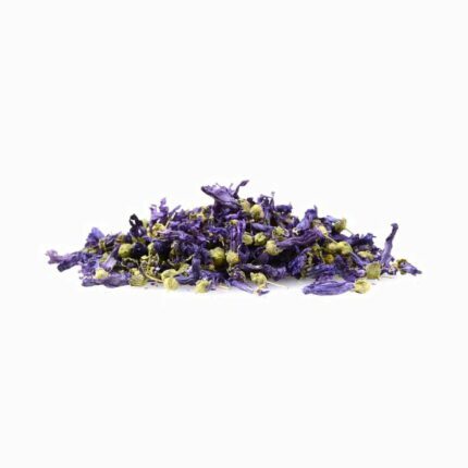 Dried blue mallow flowers, part of our high-quality organic and conventional products for a natural health lifestyle.