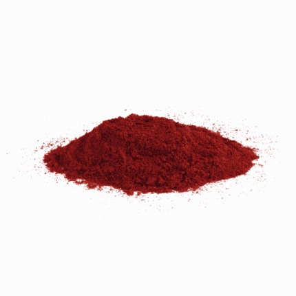 A mound of vibrant red saffron powder, showcasing high-quality organic and conventional products for a natural health lifestyle.