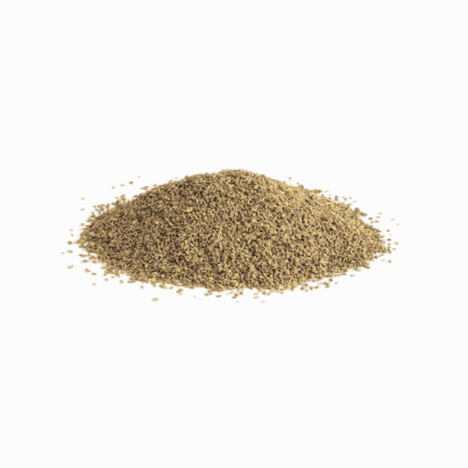 Mound of organic Ajowan seeds for natural health nutrition and a holistic wellness lifestyle.