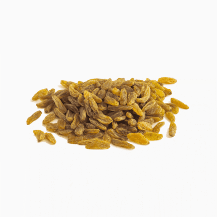 Long green raisins in a heap, representing high-quality organic and conventional products for a natural health lifestyle.