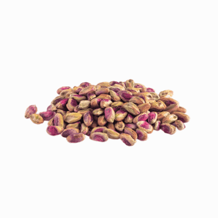 Shelled purple and green pistachios, part of our high-quality organic and conventional products for natural health.