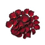 Deep red dried rose petals, showcasing high-quality organic products for a natural health and wellness lifestyle.