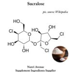 Eine Abbildung, die die chemische Struktur von Sucralose zeigt.